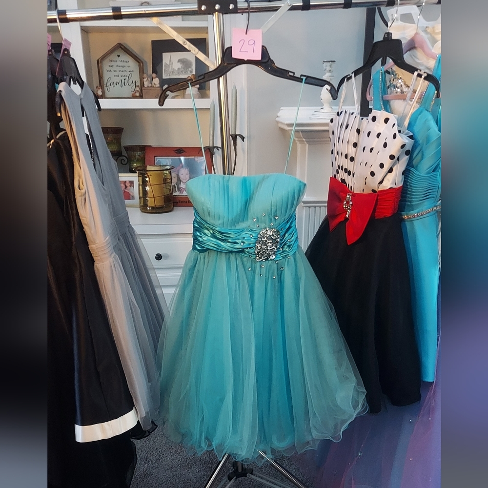 Aqua Poly Dress
